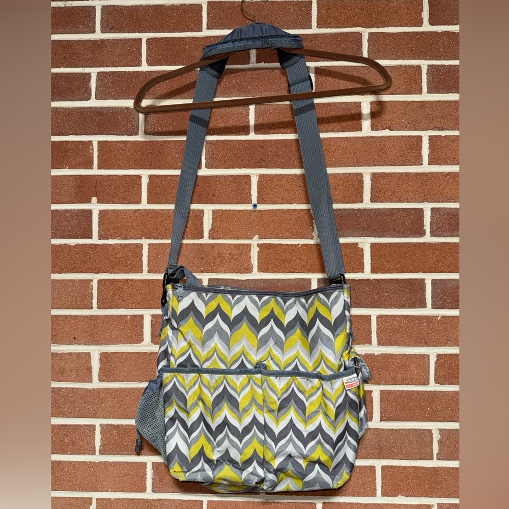 Skip Hop Chevron Gray and Yellow Baby Bag